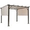 Beige Pergola Gazebo 10x10 Ft Steel Frame Retractable Canopy Outdoor Patio